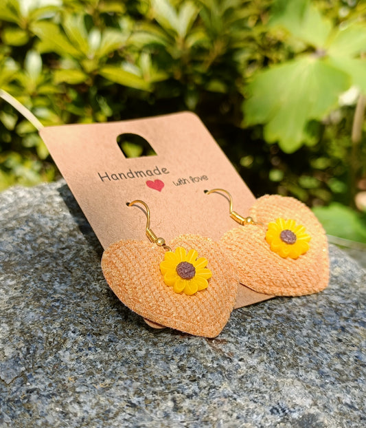 Heart & Sunflower Earrings