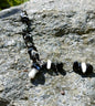 Obsidian & Howlite mushroom necklace