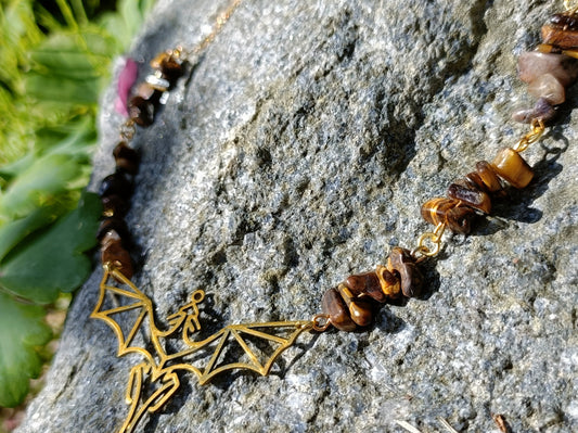 Tigers eye dragon necklace