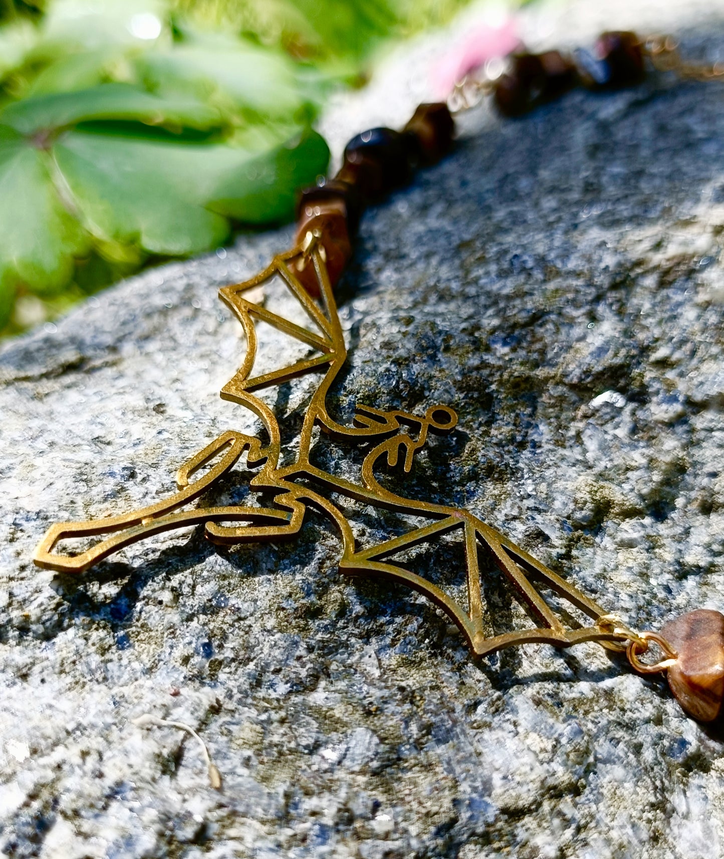 Tigers eye dragon necklace