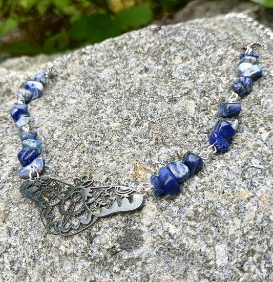 Moth gemstone necklace