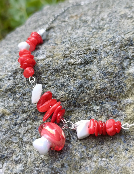 Fly Agaric Mushroom necklace