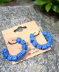 Tiny dice hoop earrings