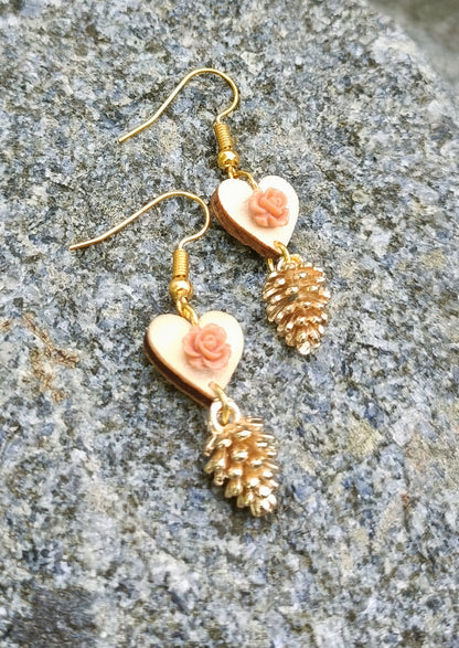 Autumn heart earrings