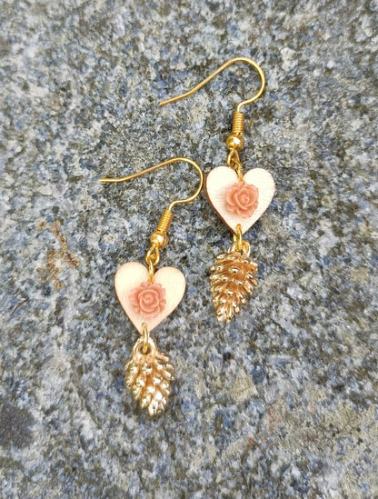 Autumn heart earrings