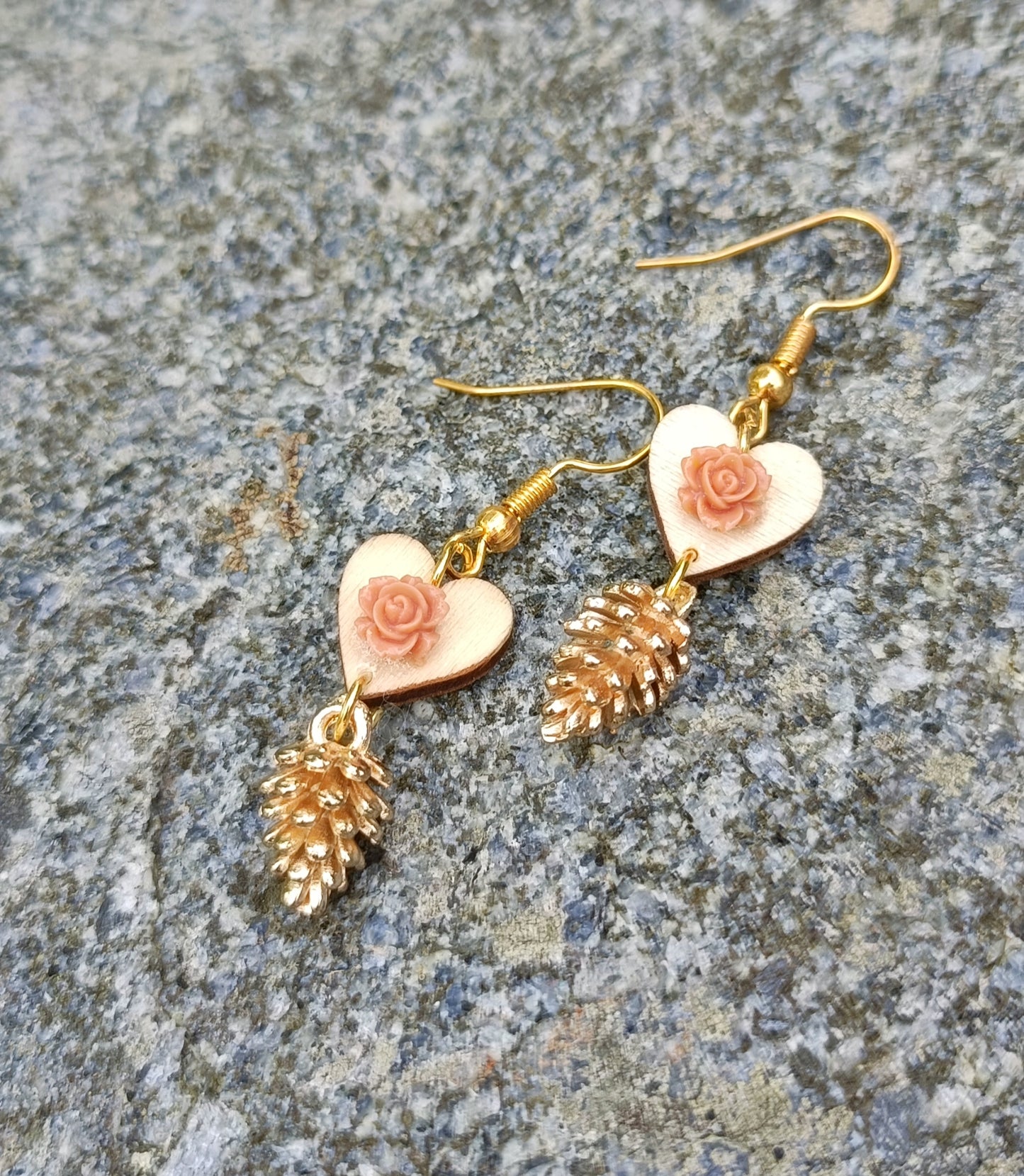 Autumn heart earrings