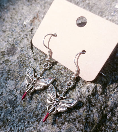Skeletal Moth Earrings