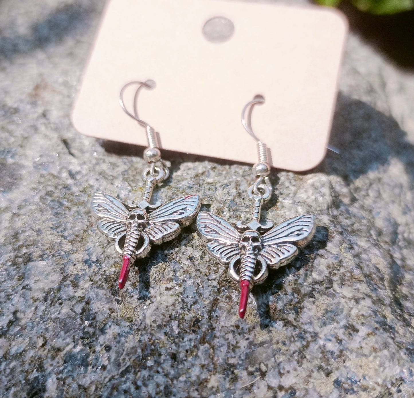Skeletal Moth Earrings