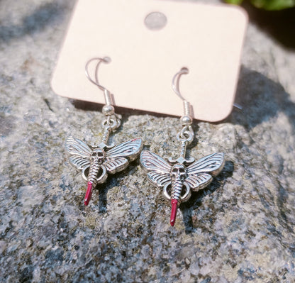 Skeletal Moth Earrings