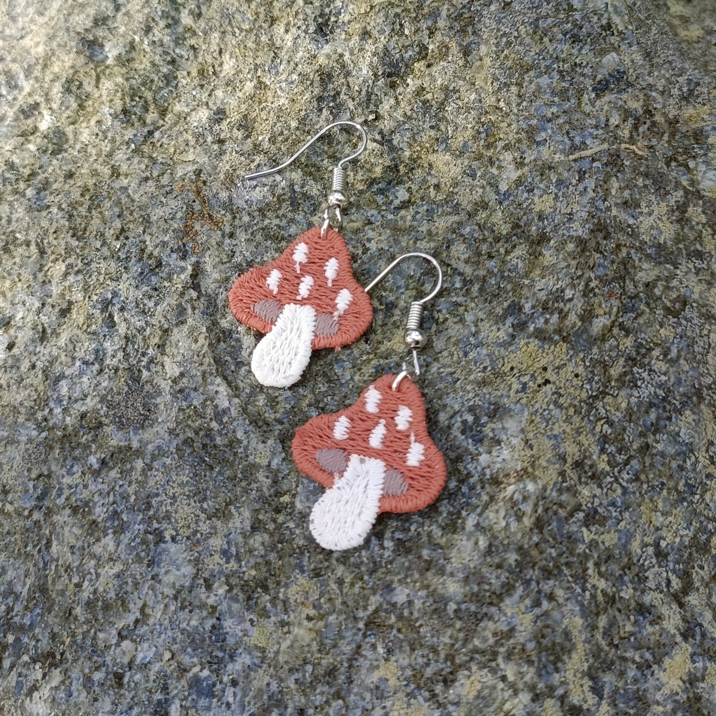 Embroidery Mushroom Earrings