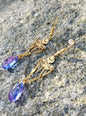 Lunar Moth & Glass Drop Earrings