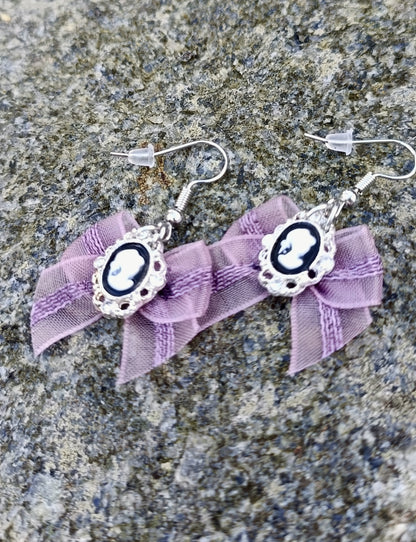 Bow & Victorian Portrait Earrings