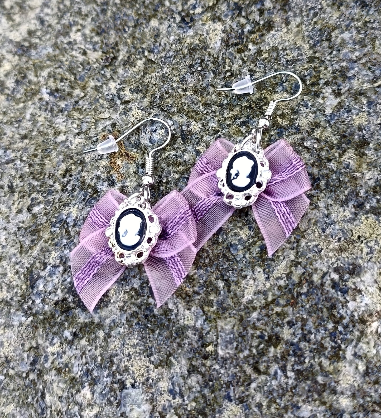 Bow & Victorian Portrait Earrings