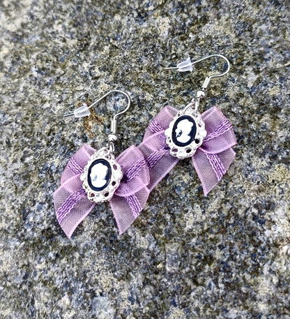 Bow & Victorian Portrait Earrings