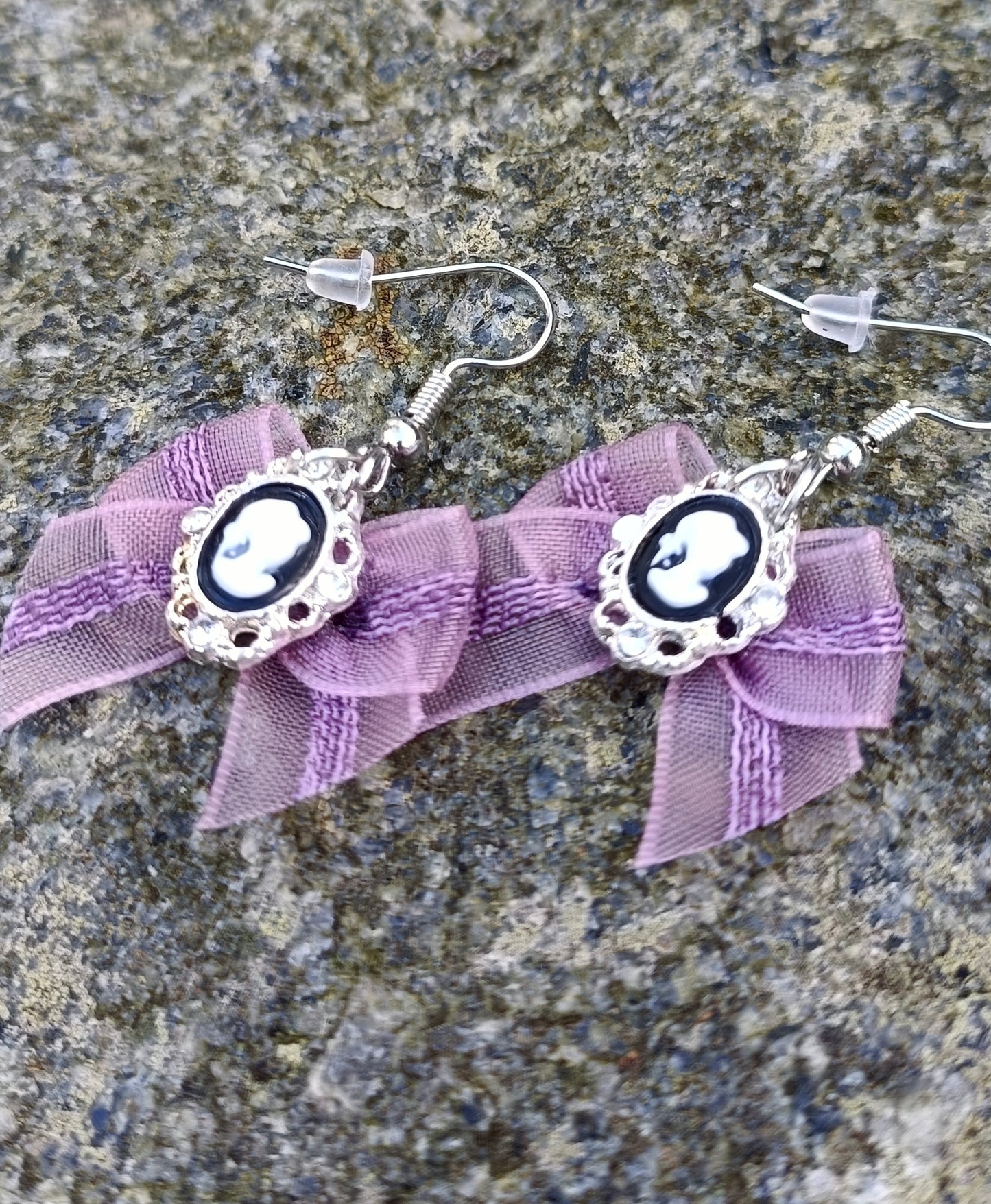 Bow & Victorian Portrait Earrings