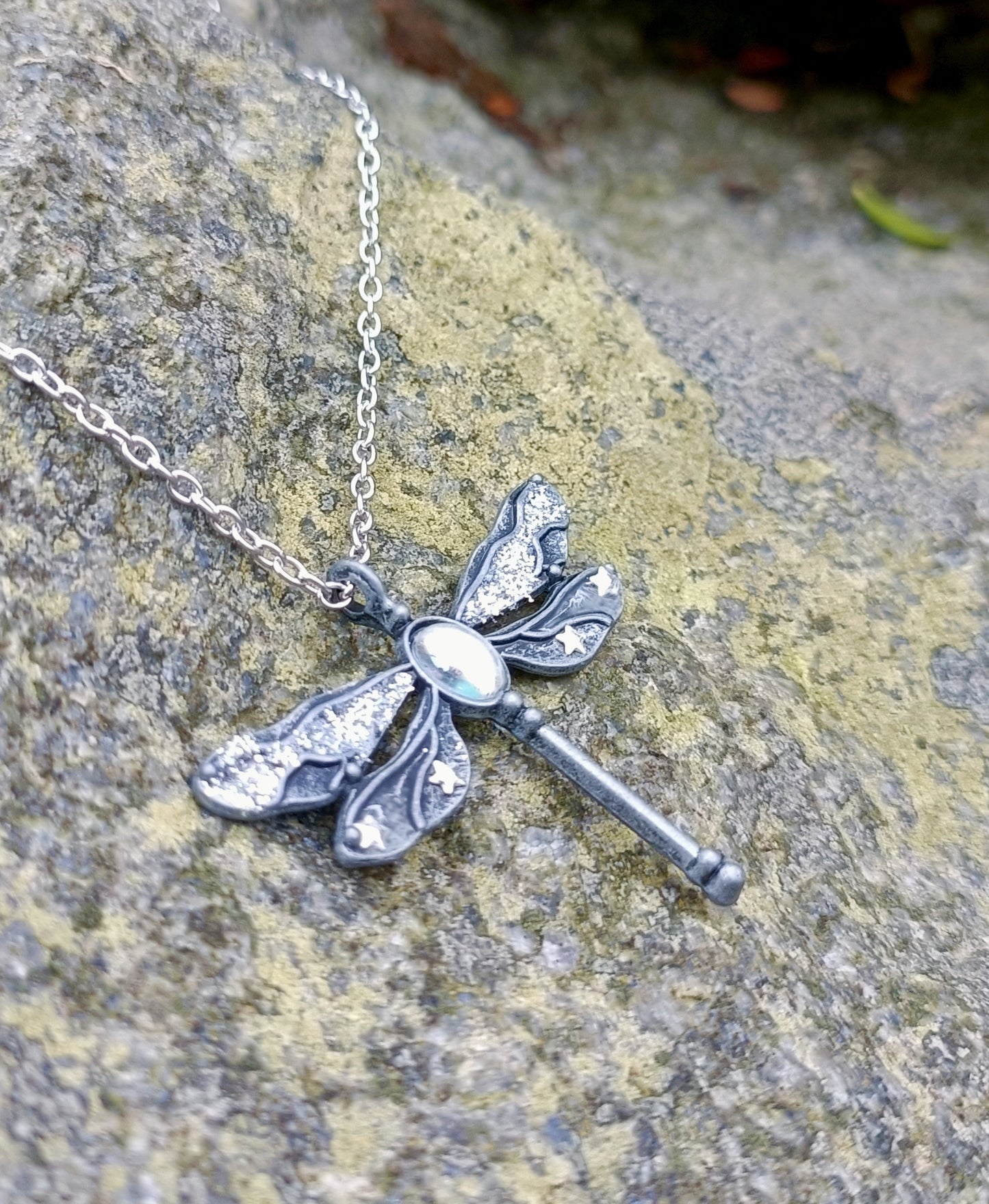 Starlight Dragonfly Pendant