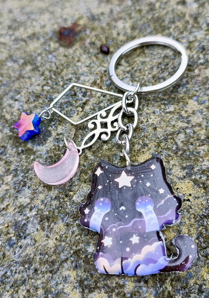 Celestial Kitty Keychains
