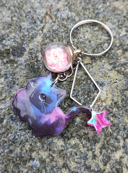 Celestial Kitty Keychains