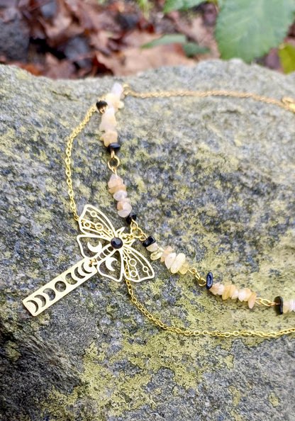 Citrine Moth Necklace