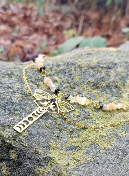 Citrine Moth Necklace