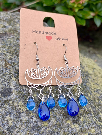 Lotusmoon & Glassdrop Earrings