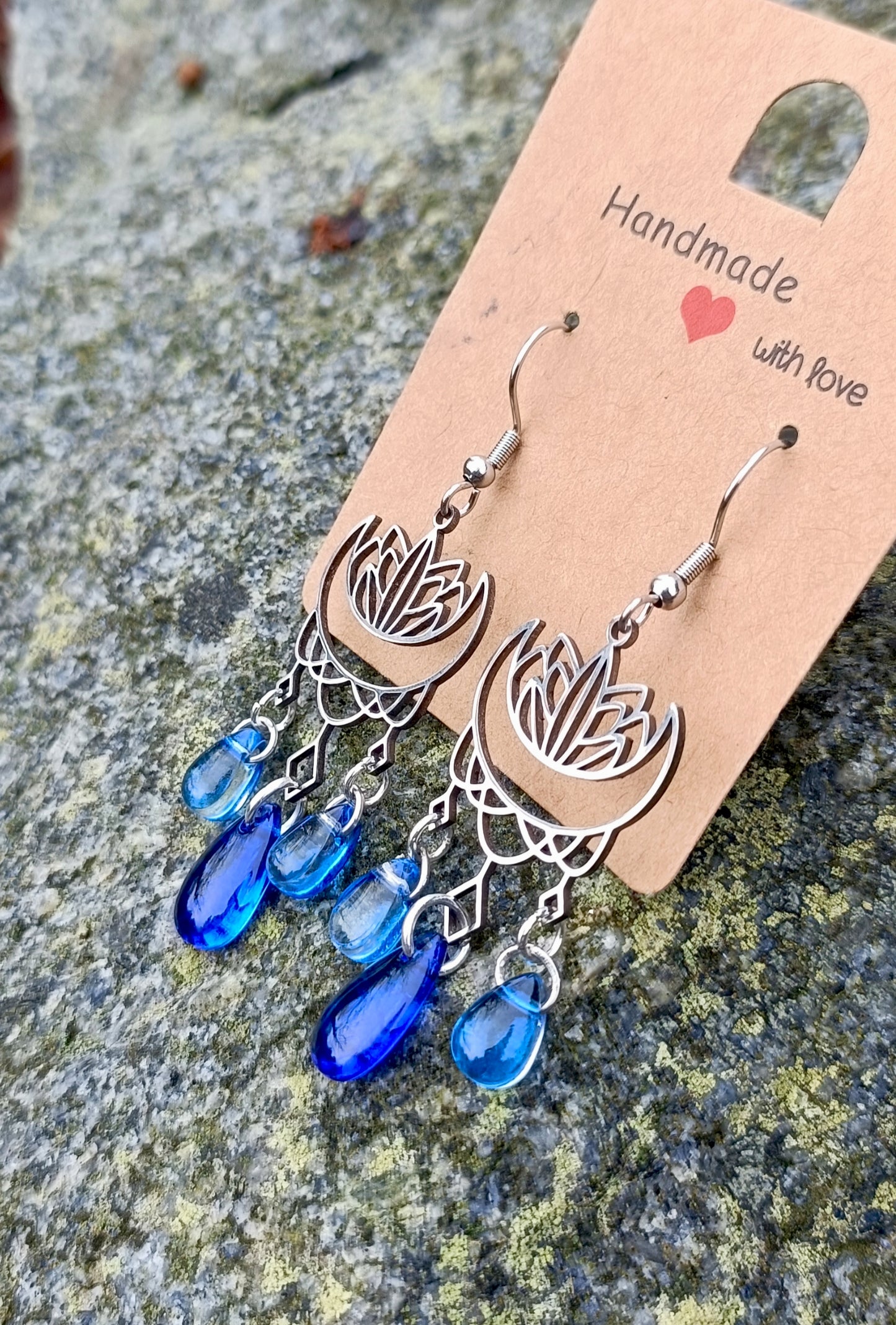 Lotusmoon & Glassdrop Earrings