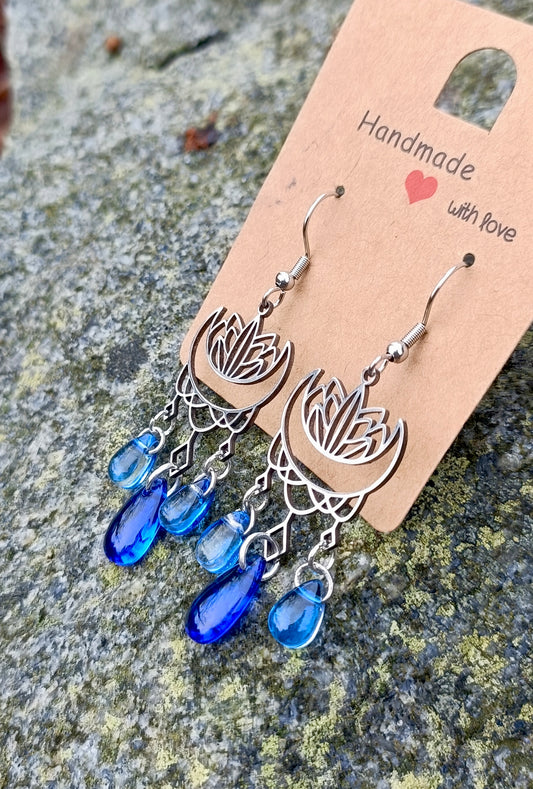 Lotusmoon & Glassdrop Earrings