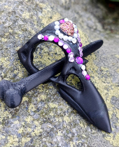 Raven Skull Hairpin