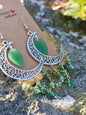 Gemstone Crescent Moon Earrings
