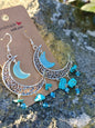 Gemstone Crescent Moon Earrings