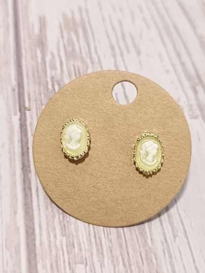Tiny Victorian Portrait Earrings
