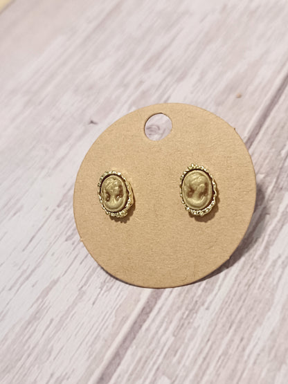 Tiny Victorian Portrait Earrings