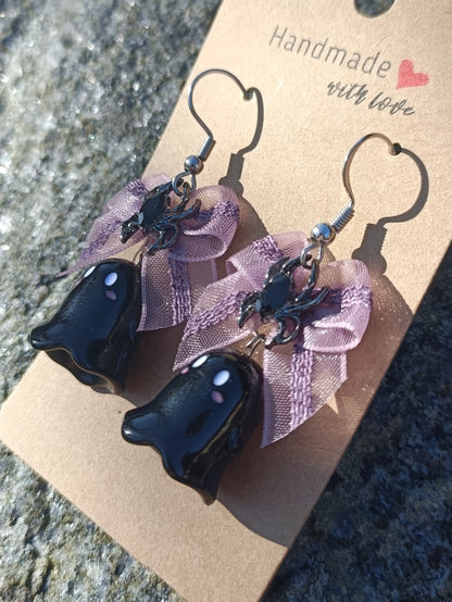 Ghost & Bow Earrings