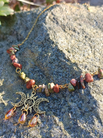 Moonphase Gemstone Necklace