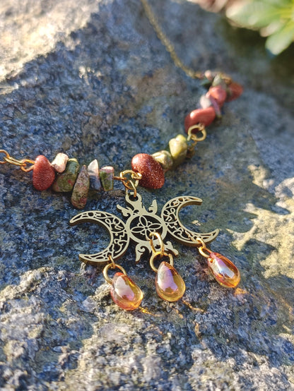 Moonphase Gemstone Necklace
