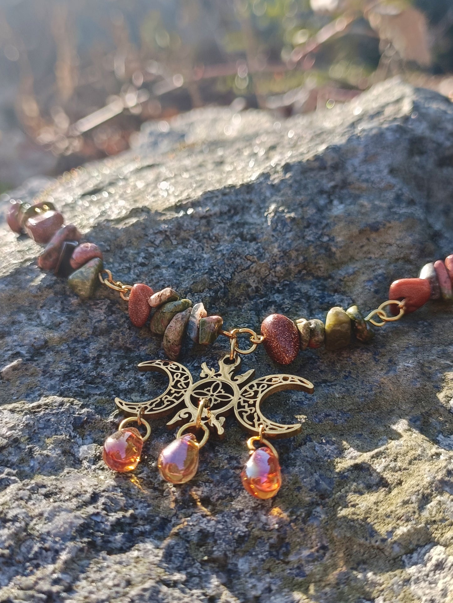 Moonphase Gemstone Necklace
